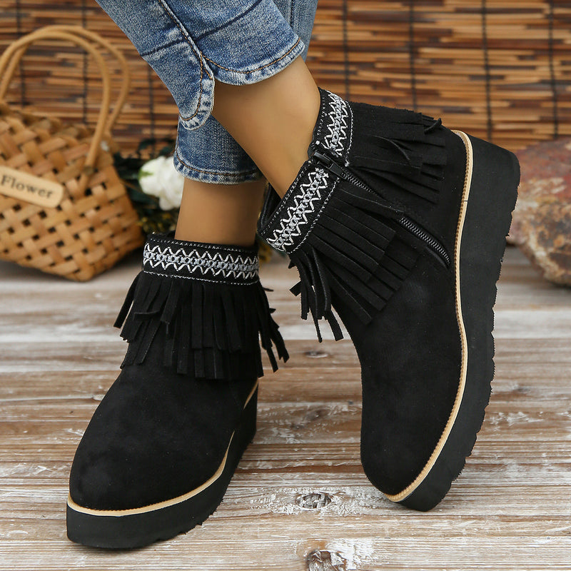 Fashion Thick Bottom Small Wedge Bootie